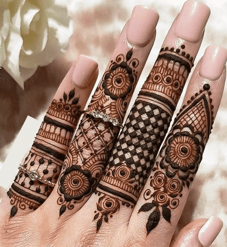 Adorable Hand Finger Mehndi Design