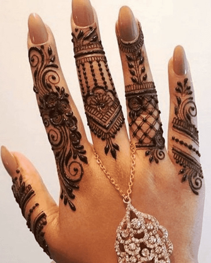 Alluring Hand Finger Mehndi Design