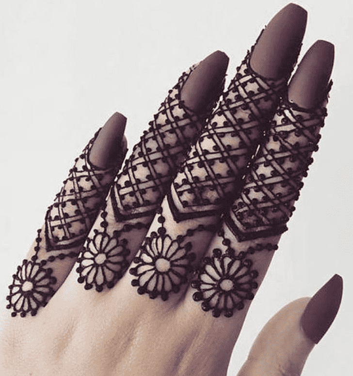 Angelic Hand Finger Mehndi Design
