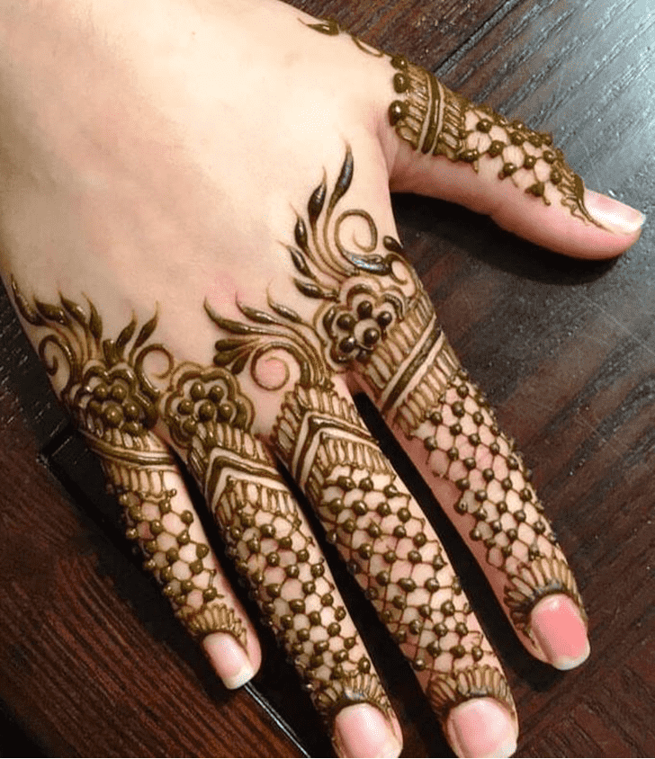 Bewitching Hand Finger Mehndi Design
