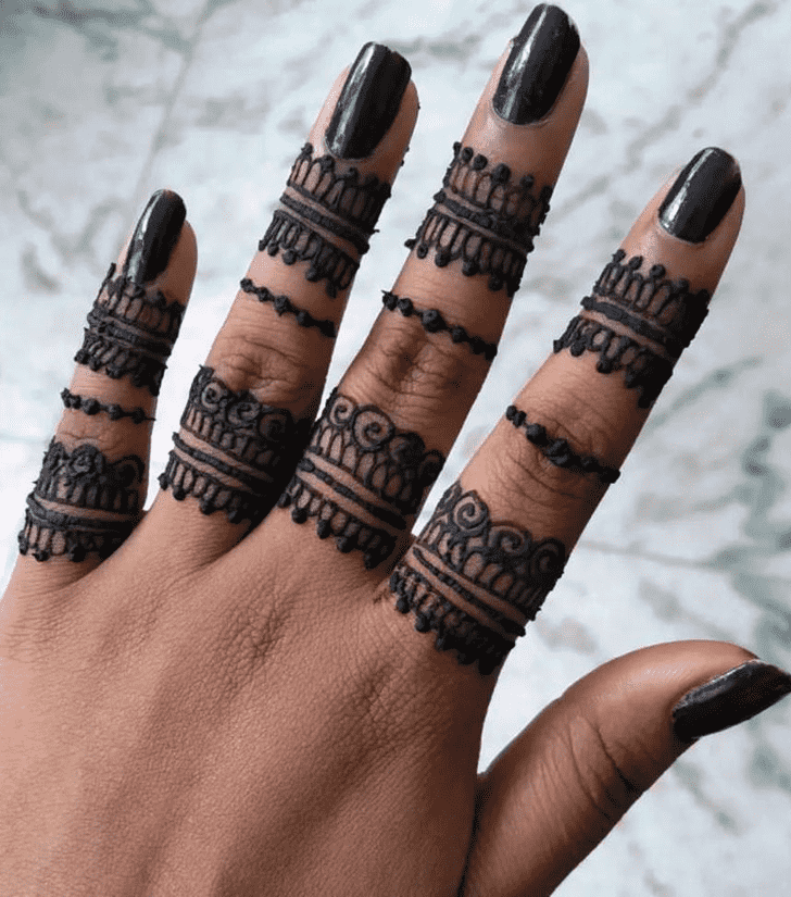 Enthralling Hand Finger Mehndi Design