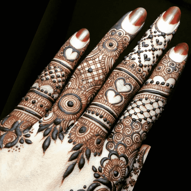 Resplendent Hand Finger Mehndi Design