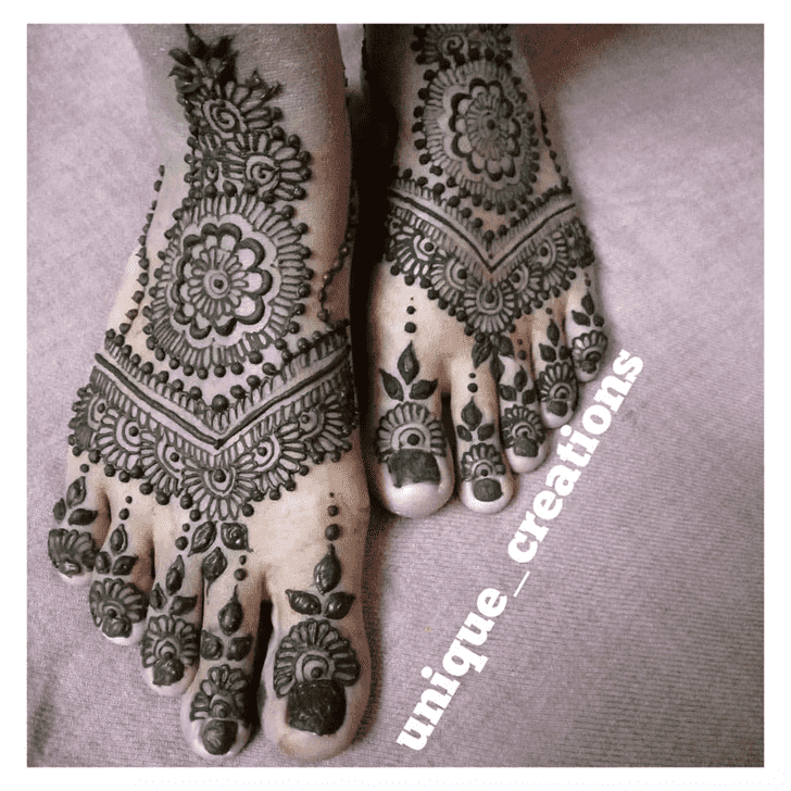 Appealing Foot Henna Design