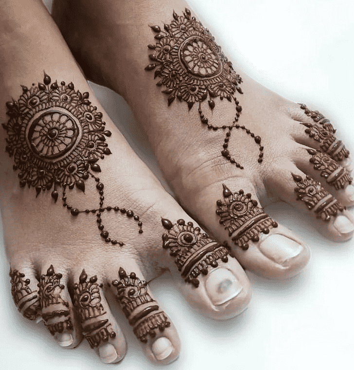 Captivating Foot Henna Design