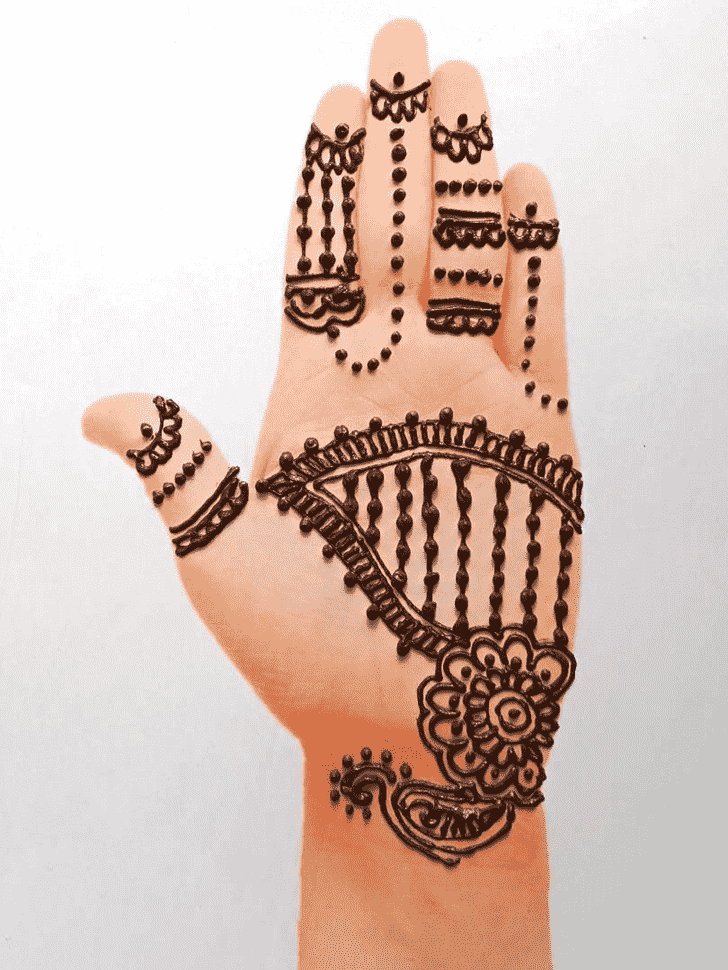 Fascinating Front Hand Henna Design