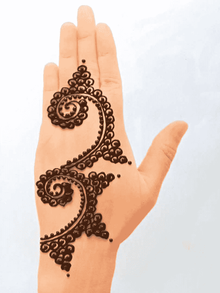 Slightly Front Hand Henna Design