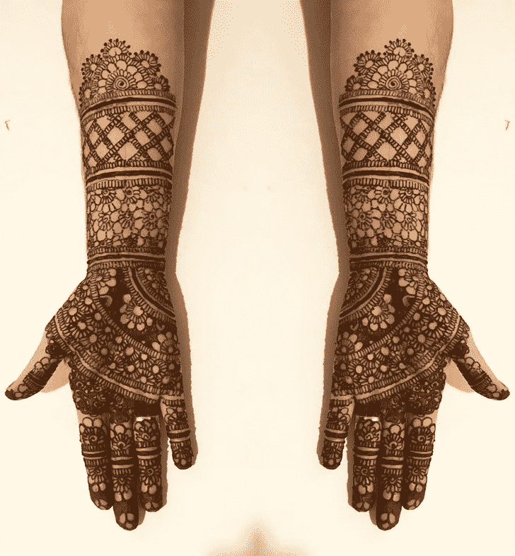 Adorable Full Hand Henna Design