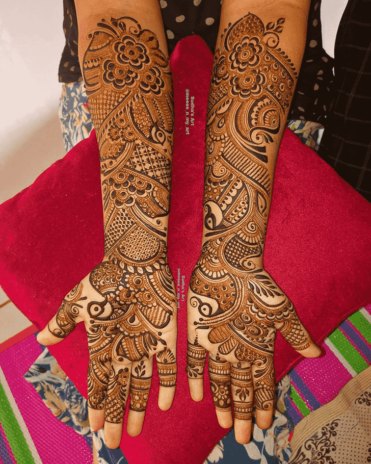 Bewitching Full Hand Henna Design