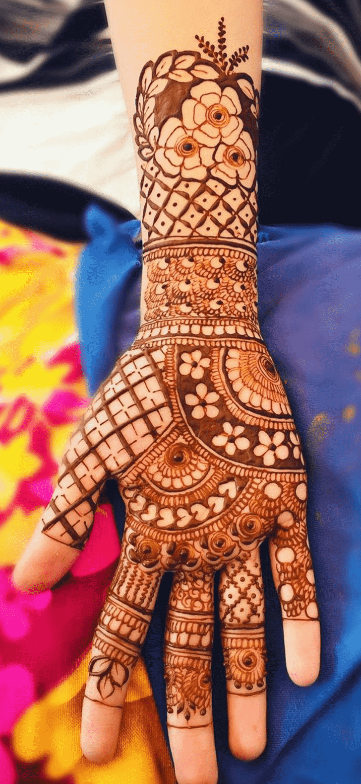 Captivating Full Hand Henna Design