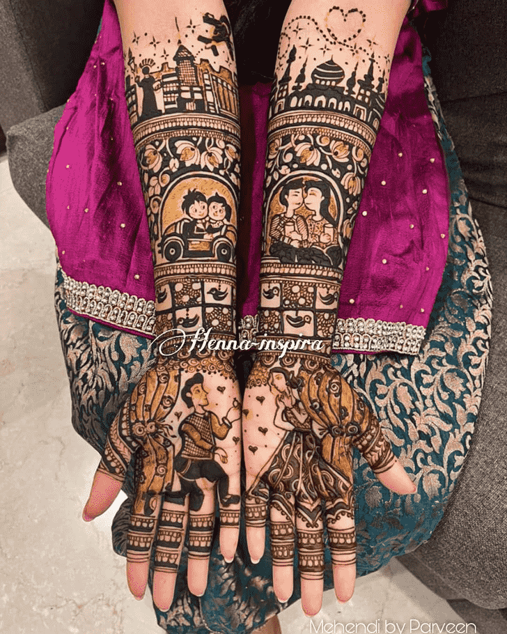 Pleasing Full Hand Henna Design