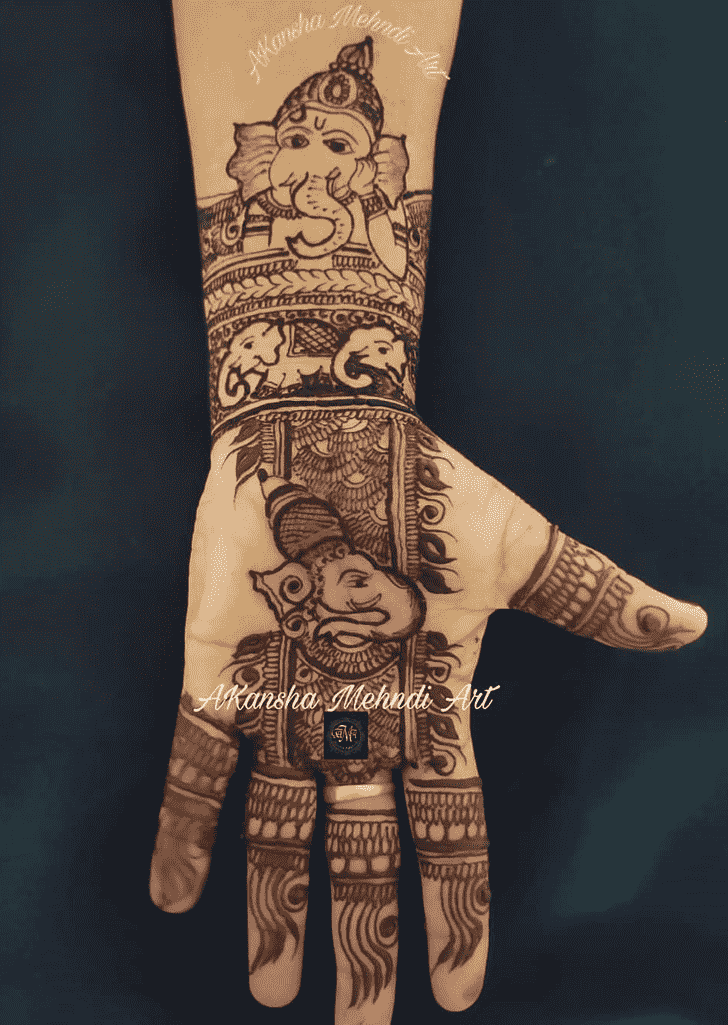 Elegant Ganesh Chaturthi Henna Design