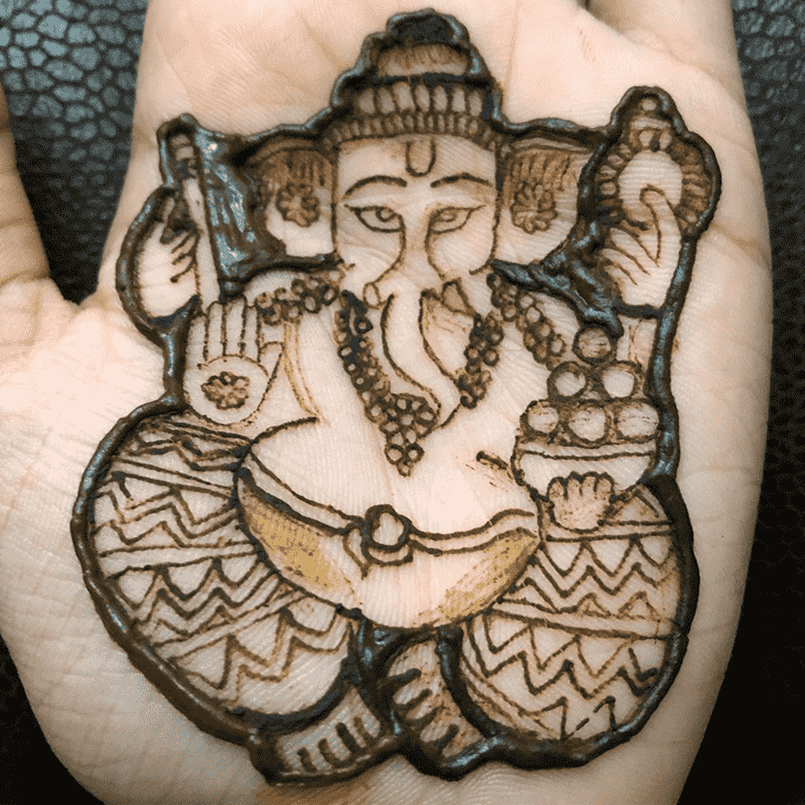 Classy Ganesh Henna Design