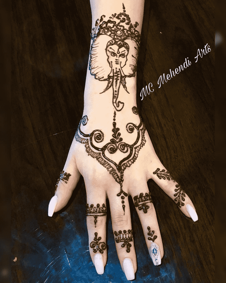 Arm Ganesh Henna Design
