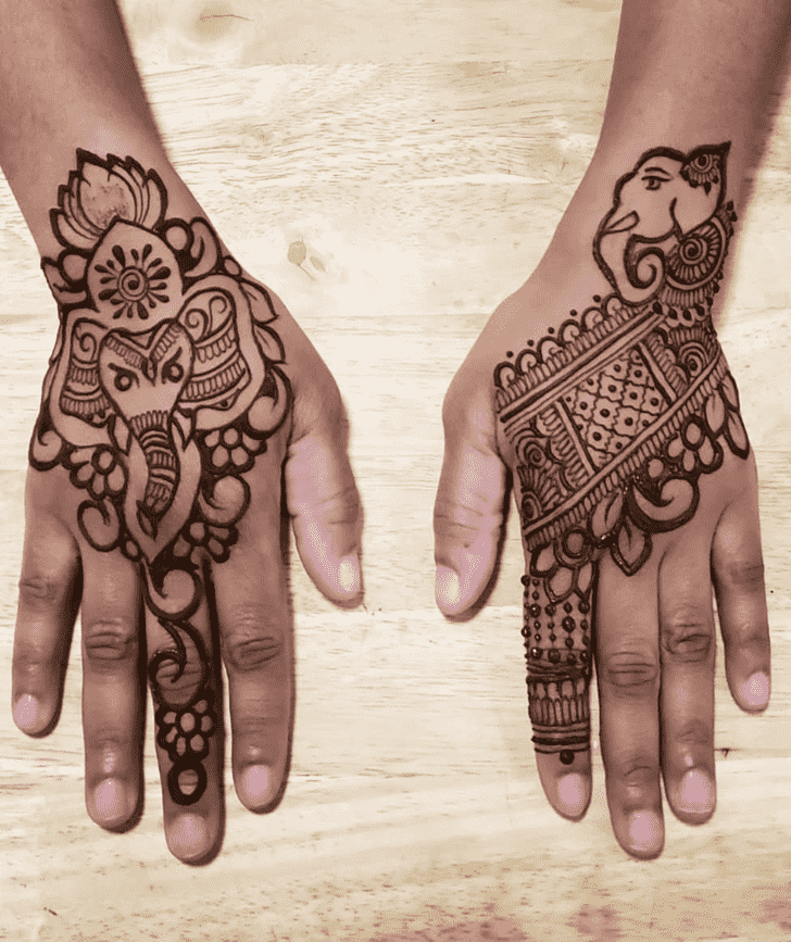 Pretty Ganesh Henna Design