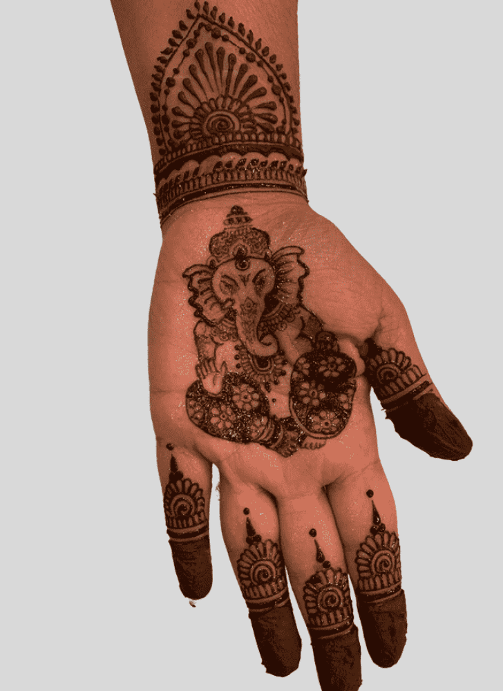 Fine Ganpati Henna design