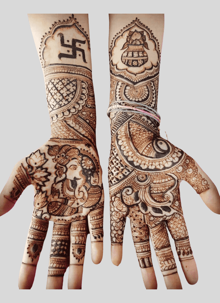 Inviting Ganpati Henna design