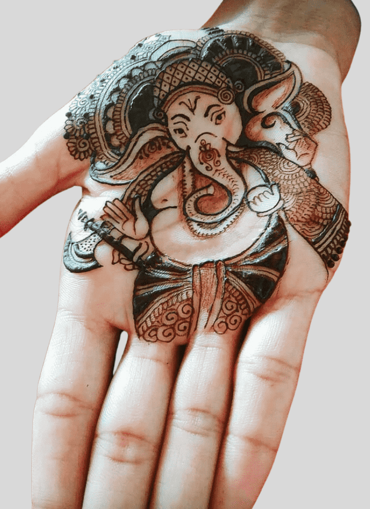 Refined Ganpati Henna design
