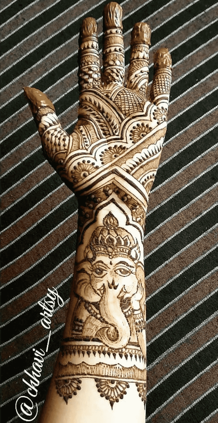 Captivating Ganpati Henna design
