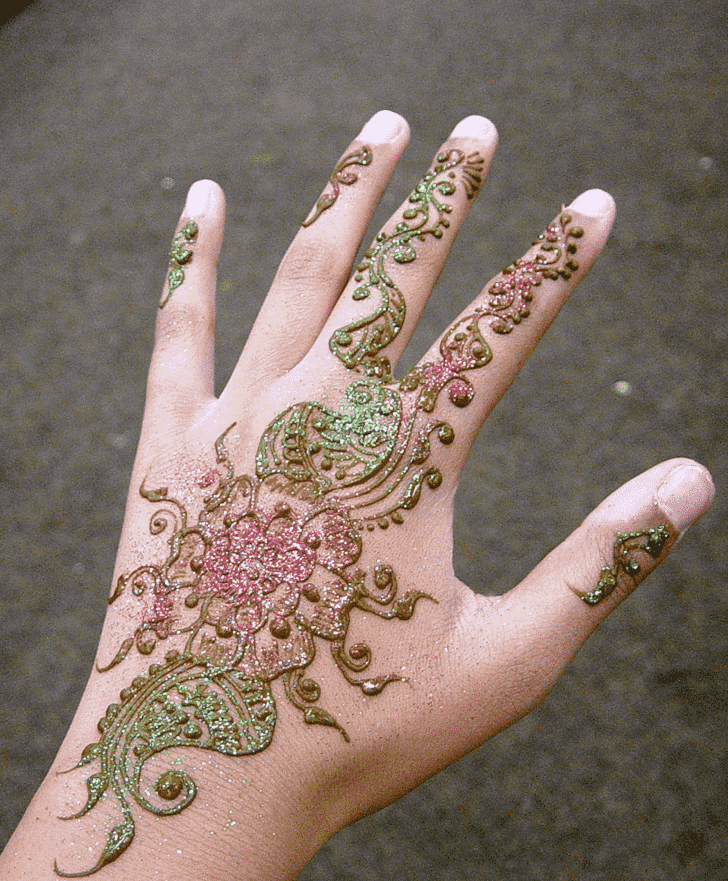 Arm Glitter Henna Design