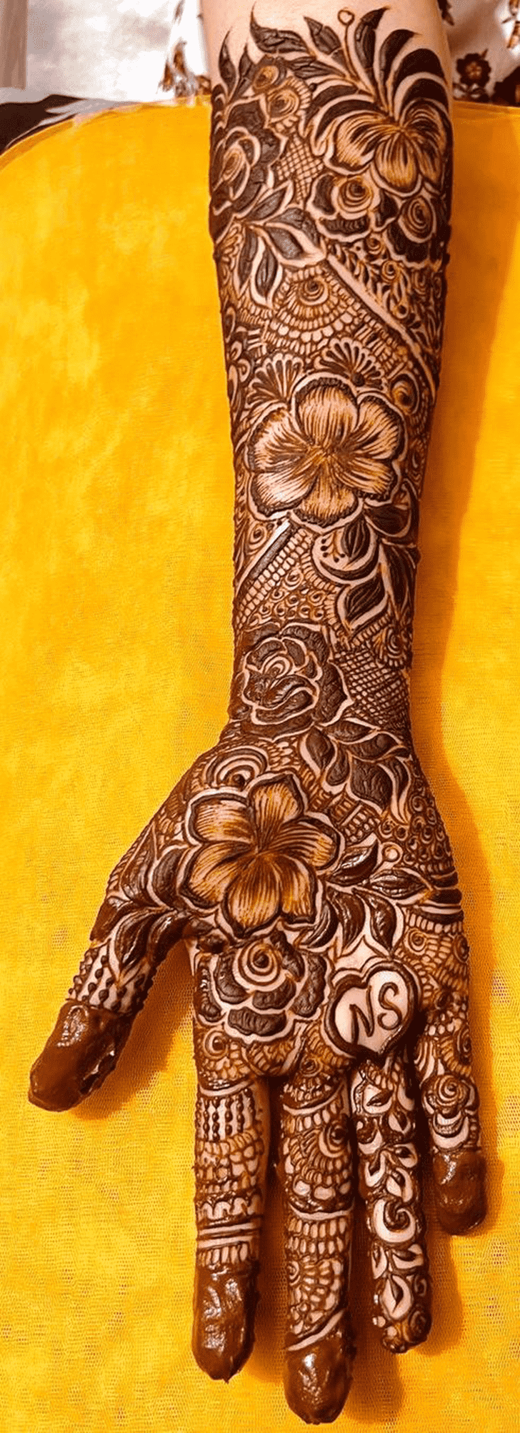 Angelic Graceful Full Arm  Henna Design