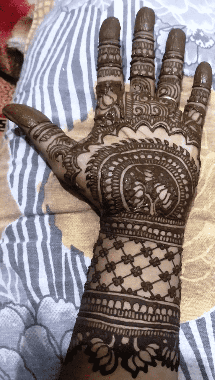 Captivating Graceful Full Arm  Henna Design