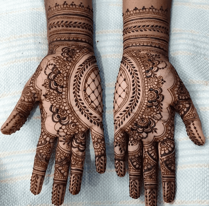 Comely Graceful Full Arm  Henna Design