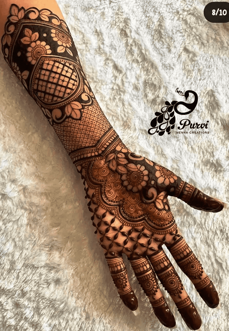 Arm Graceful Full Arm  Henna Design