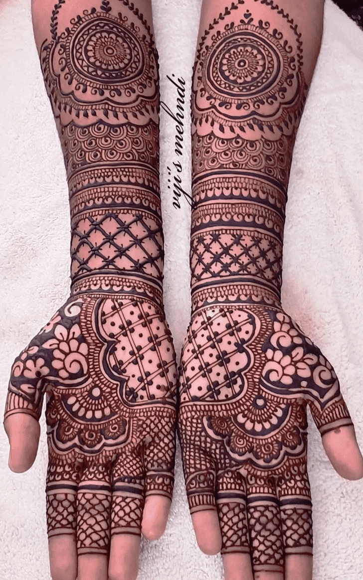 Enthralling Graceful Full Arm  Henna Design