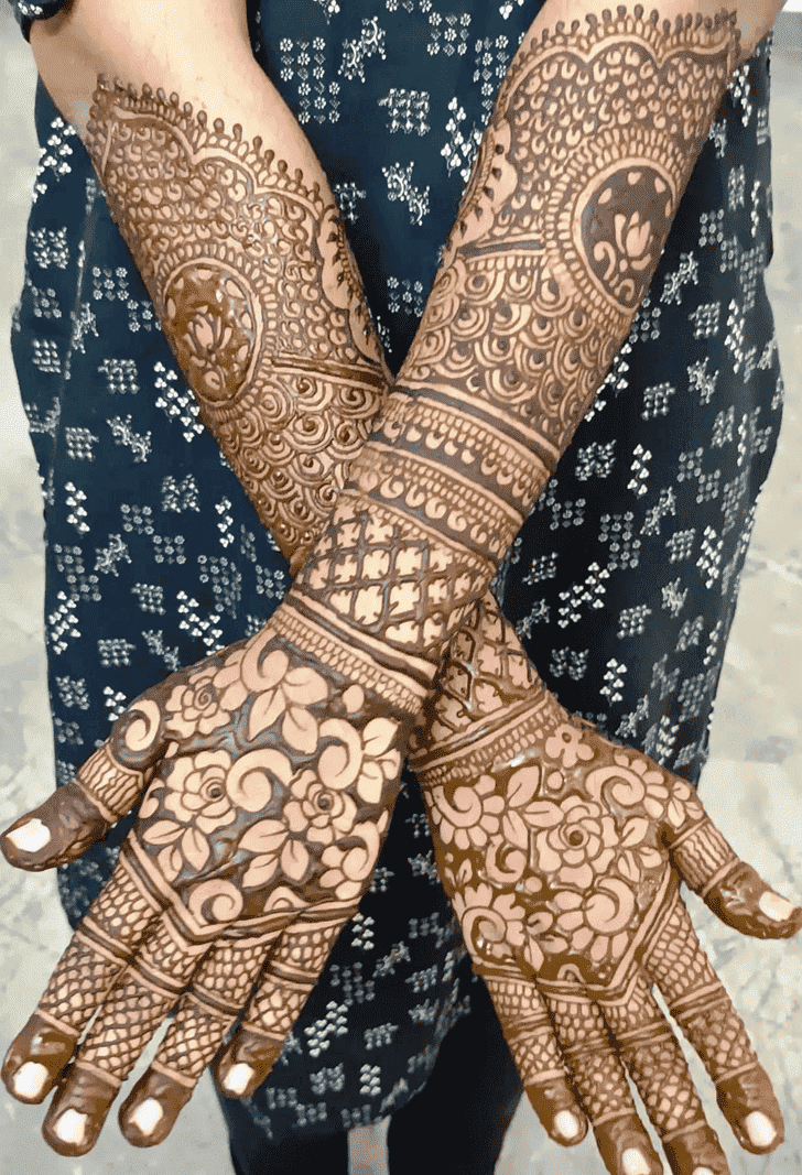 Enticing Graceful Full Arm  Henna Design