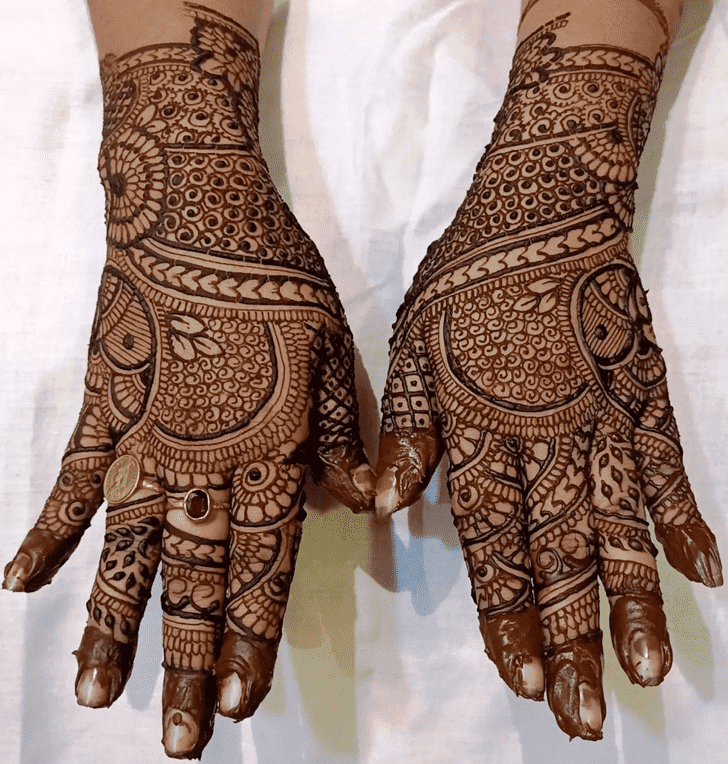 Fetching Graceful Full Arm  Henna Design