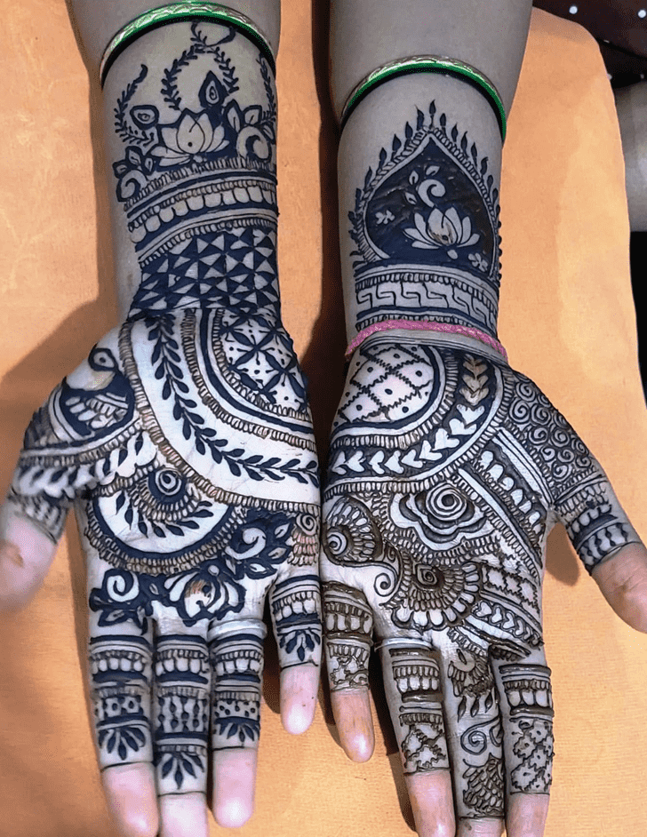 Good Looking Graceful Full Arm  Henna Design