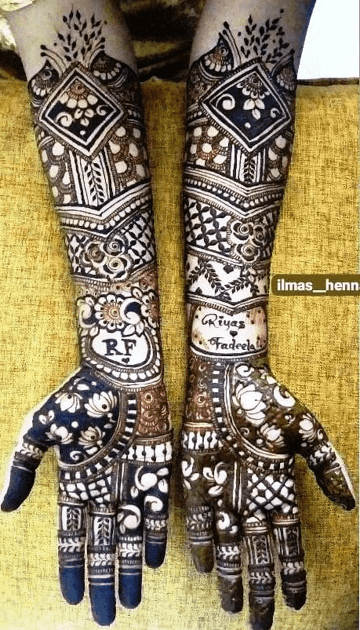 Inviting Graceful Full Arm  Henna Design