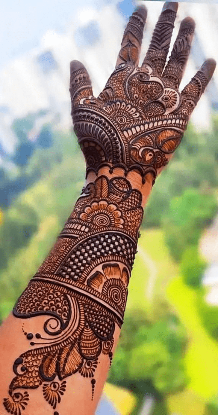 Magnificent Graceful Full Arm  Henna Design