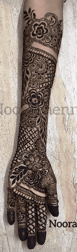 Marvelous Graceful Full Arm  Henna Design