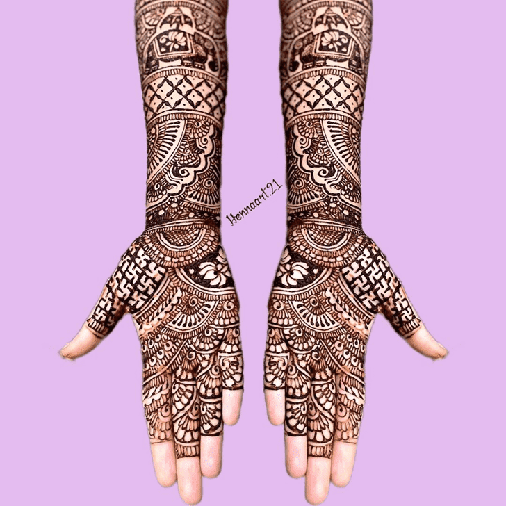 Mesmeric Graceful Full Arm  Henna Design