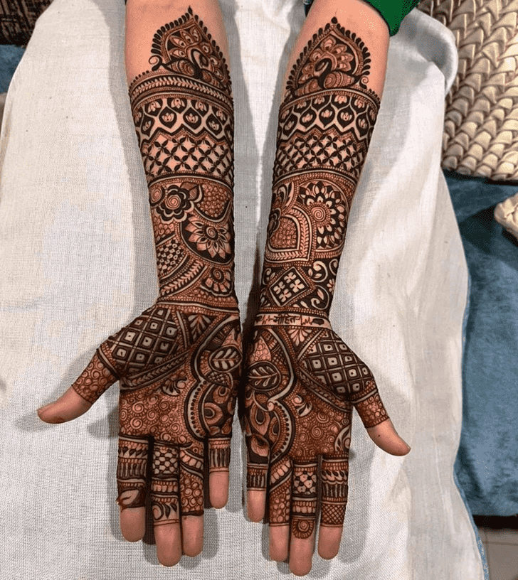 Pretty Graceful Full Arm  Henna Design