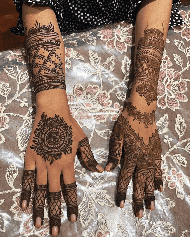 Ravishing Graceful Full Arm  Henna Design