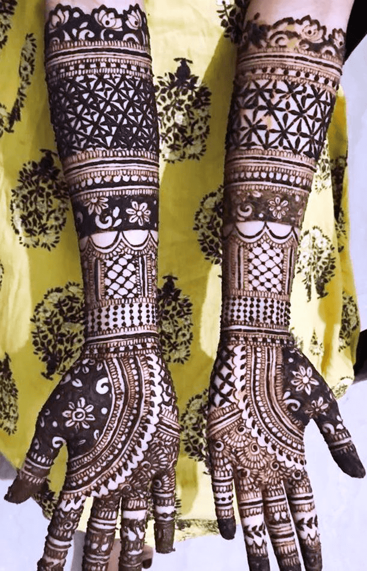 Splendid Graceful Full Arm  Henna Design