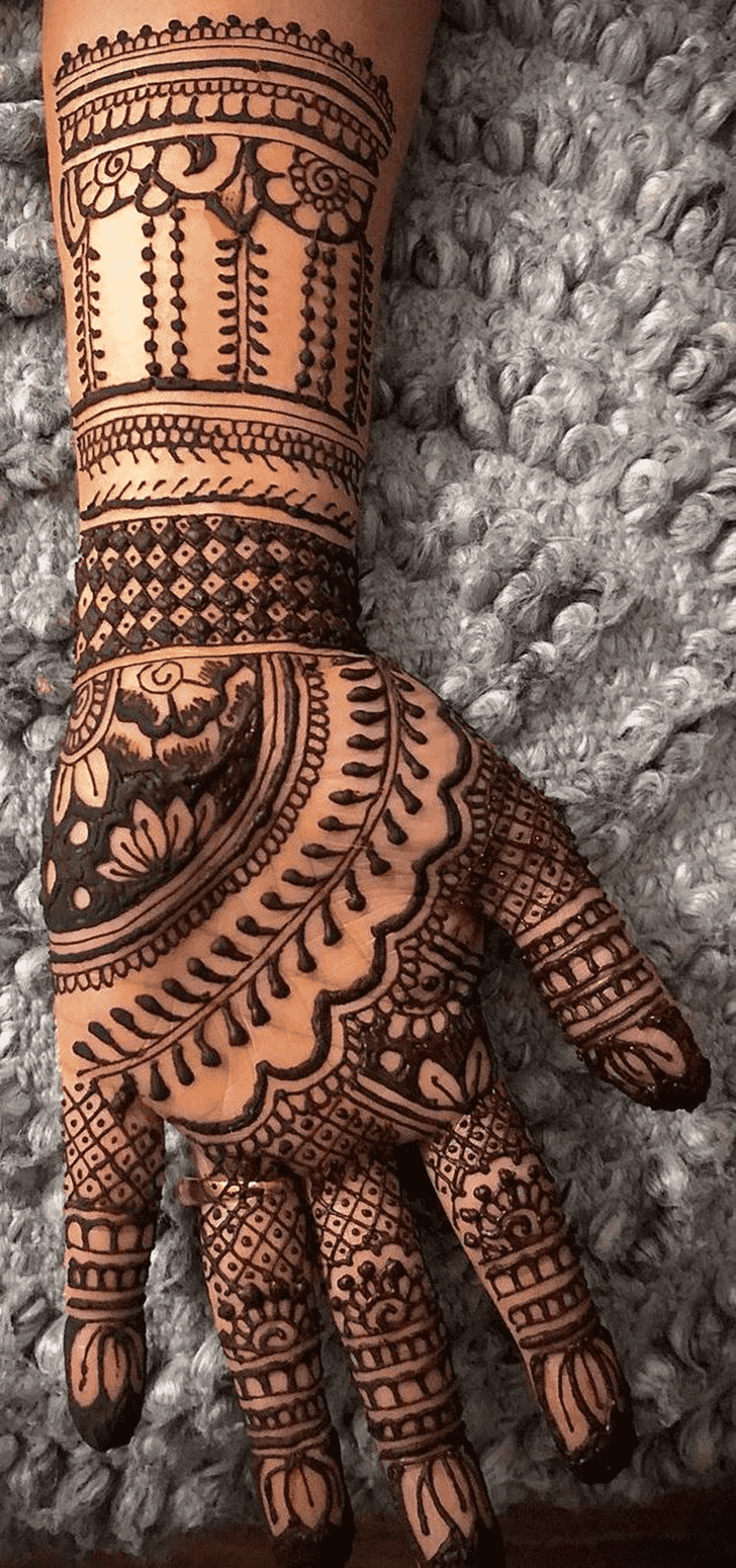 Wonderful Graceful Full Arm  Mehndi Design