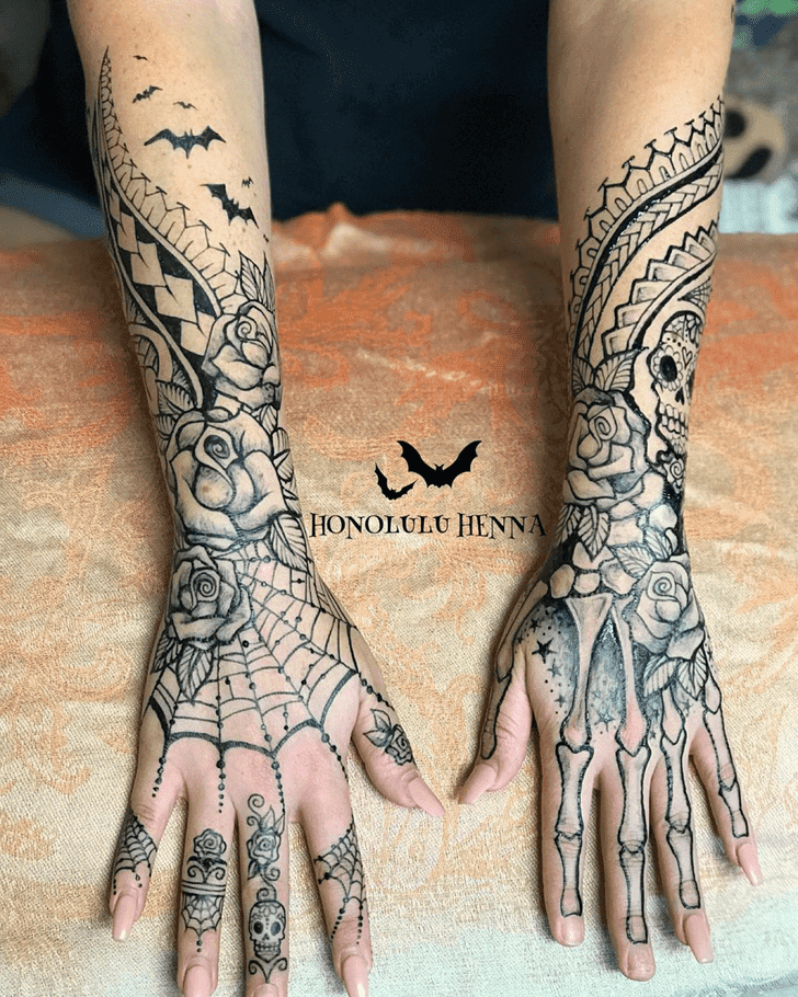 Divine Halloween Henna Design