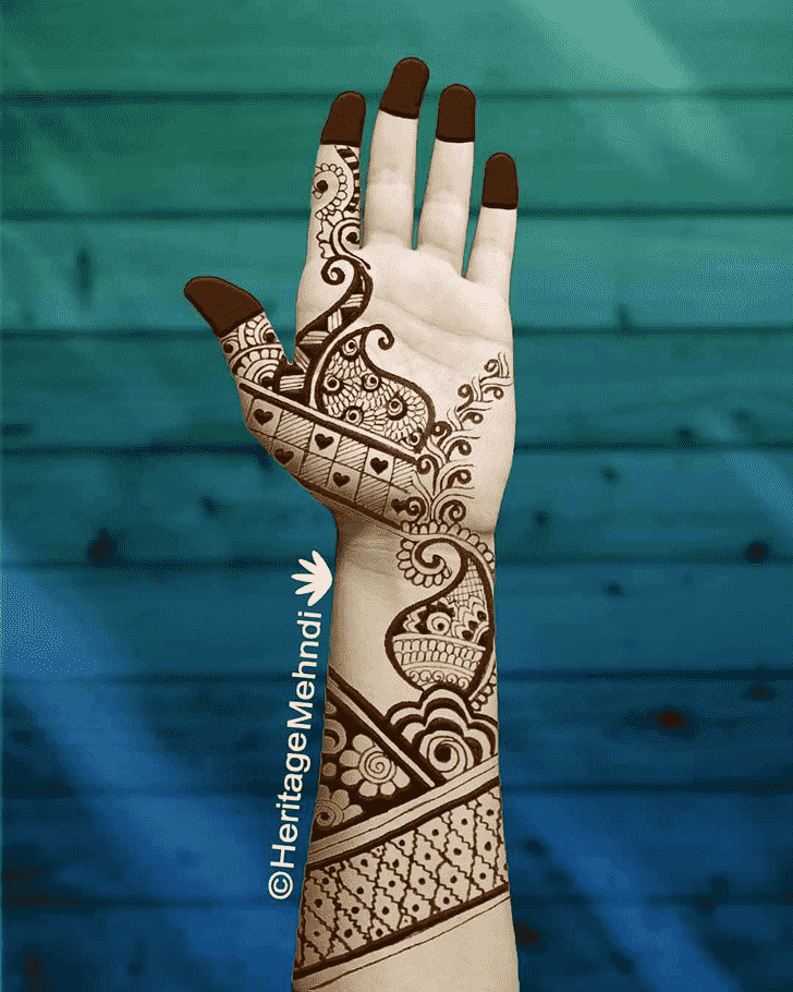 Delicate Hariyali Teej Henna Design