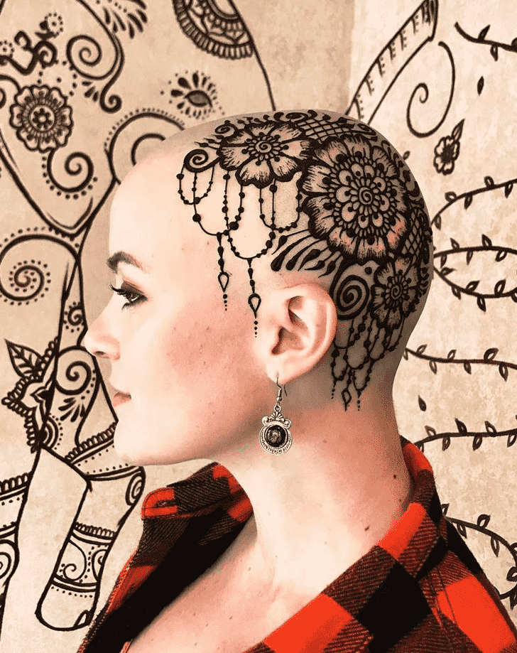 Classy Head Henna design