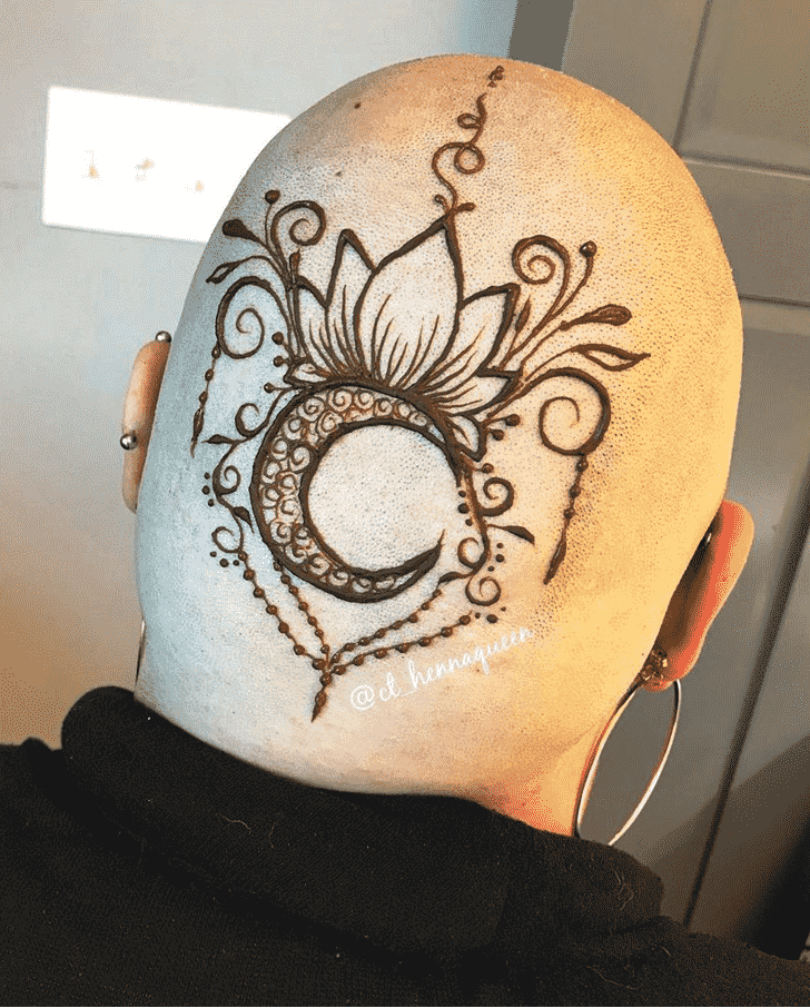 Dazzling Head Henna design