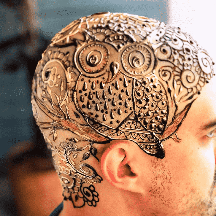 Enticing Head Henna design