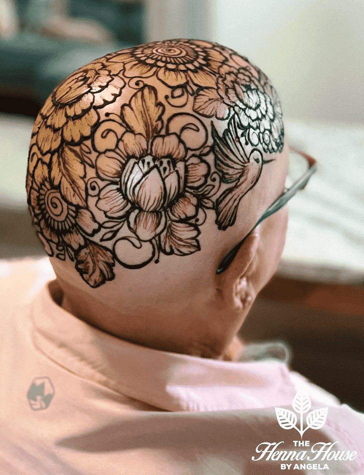 Fine Head Henna design