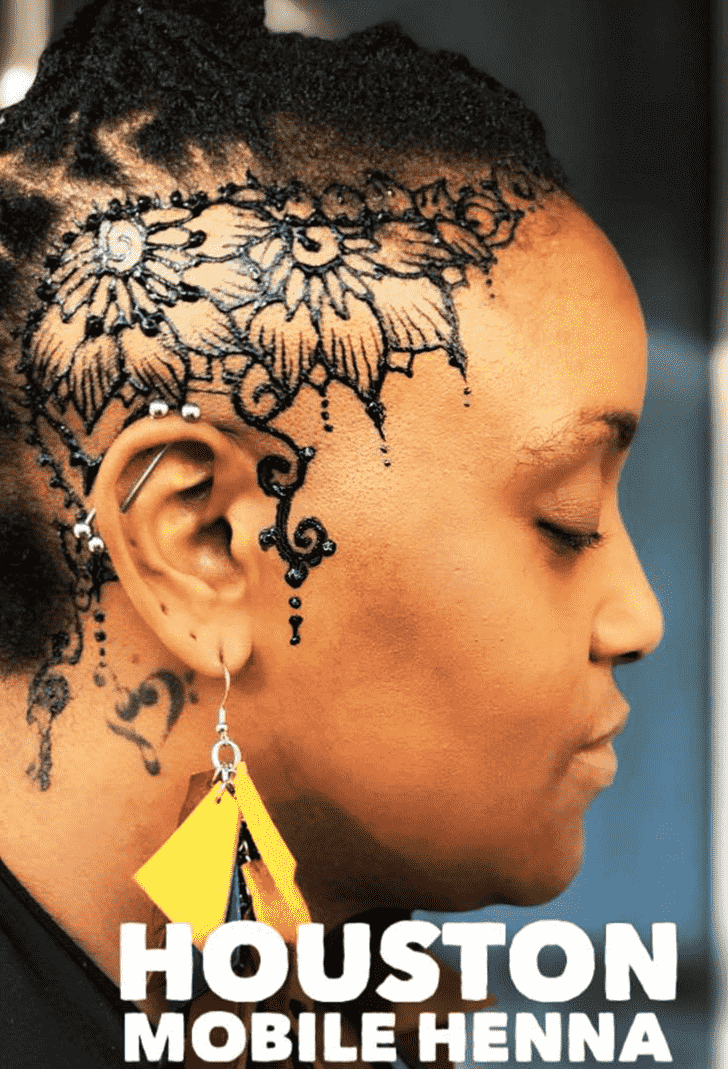Inviting Head Henna design