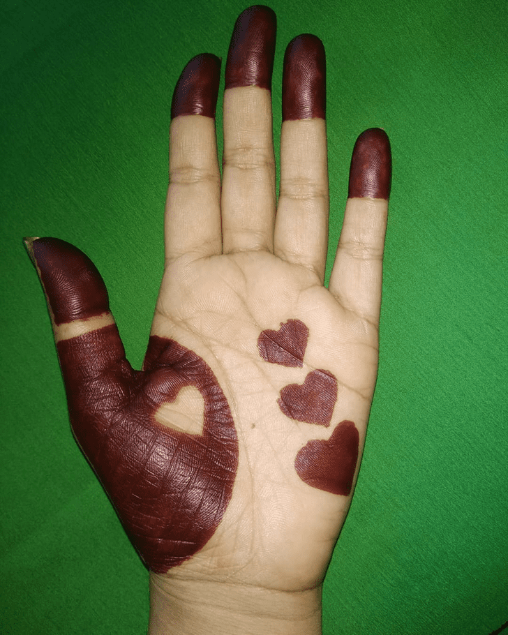 Stunning Heart Henna on Back Wrist