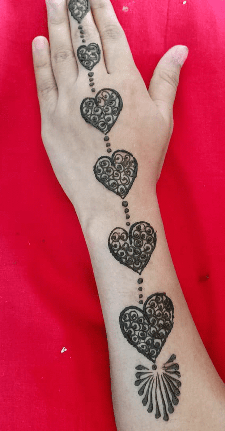 Foxy Heart Henna on Both hand