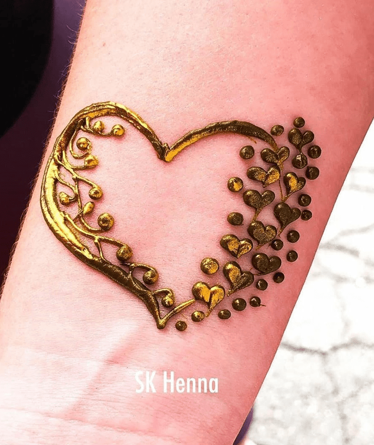 Handsome Heart Henna on Chest