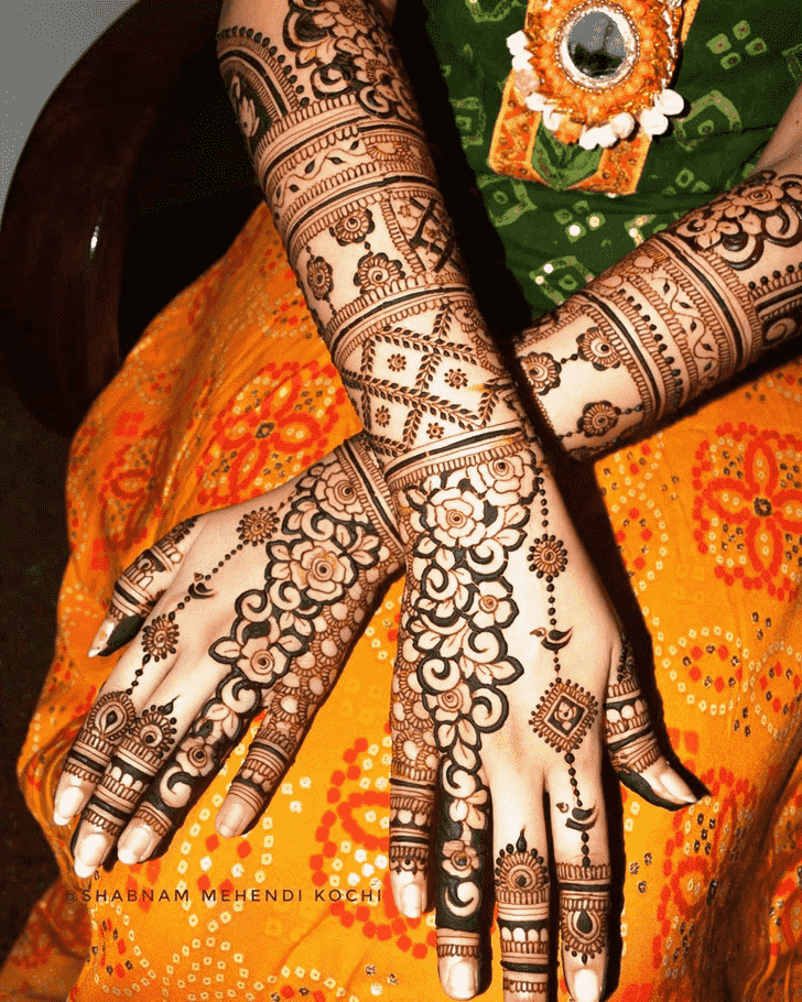 Delightful Holi Henna Design